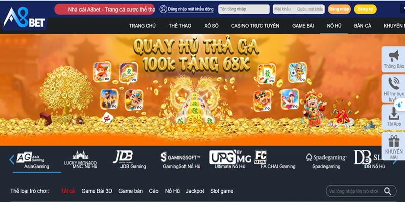 Điểm nổi bật của game slot A8BET 