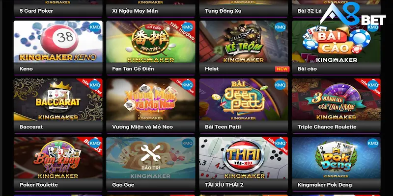 Tổng hợp những tựa game nên chơi tại game đánh bài A8bet